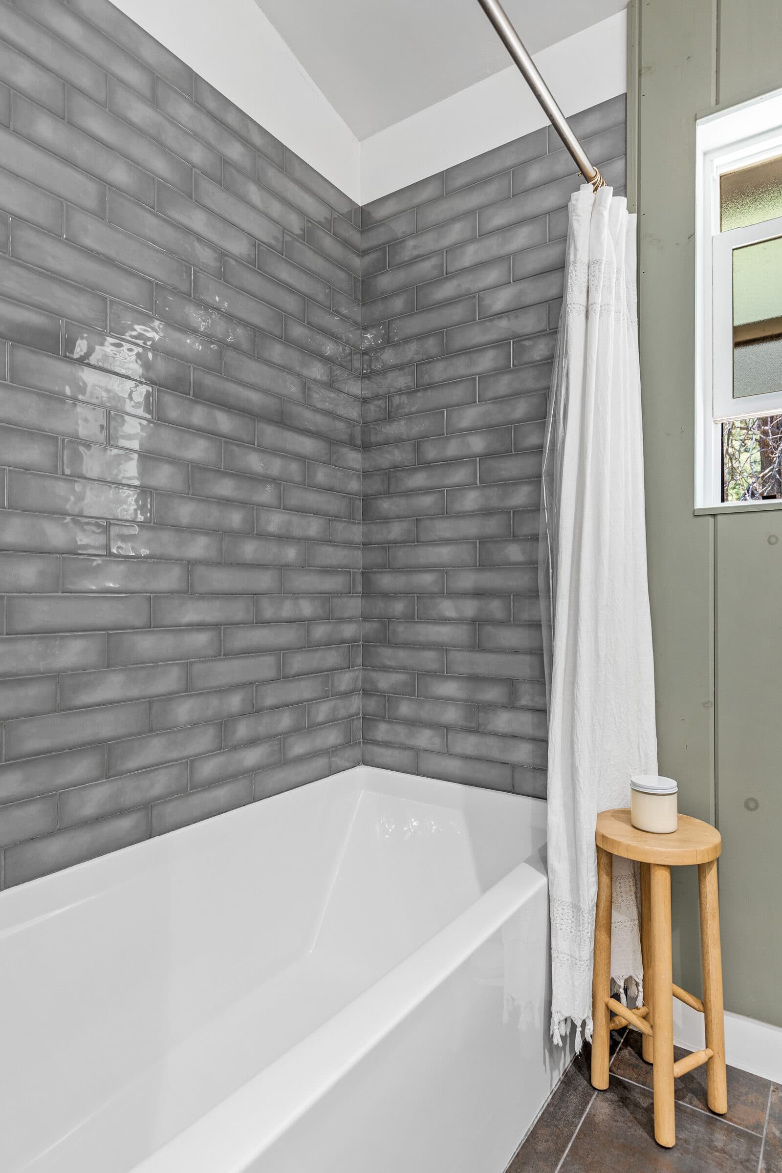 Tiled walk-in shower