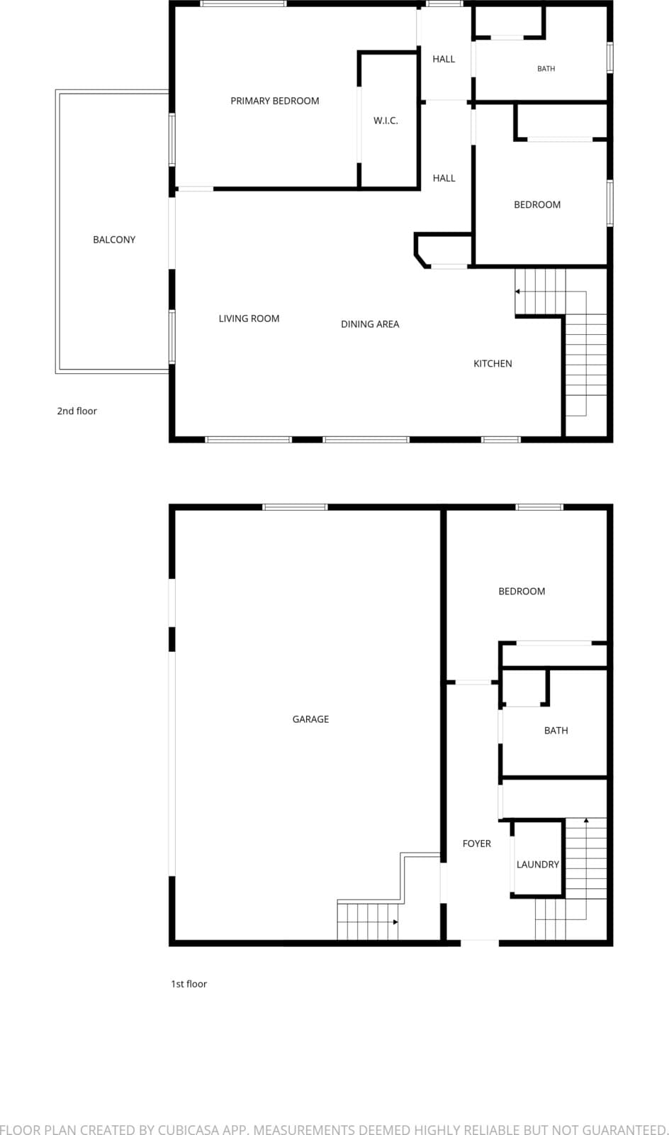 Floor plan of The Starlight Loft showing both levels
